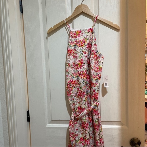 NWT Alexia Admor Pink Floral Printed Belted Maxi Dress Size Small Midi Summer - Picture 9 of 12